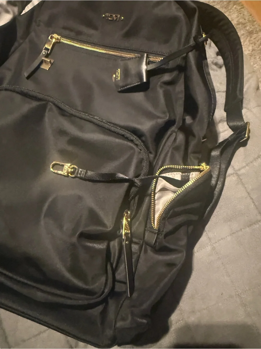 TUMI Women’s Voyageur Carson Black Nylon Backpack with Gold Hardware - brand new - Picture 11 of 11